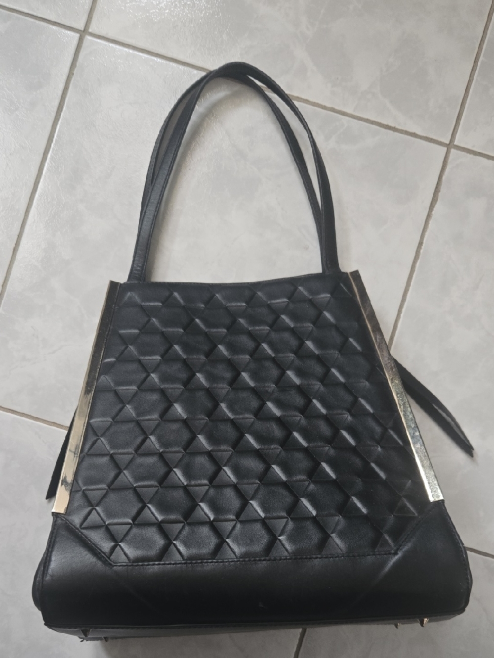 Heirloom Black Tote Bag with Gold Trim - Women Bags